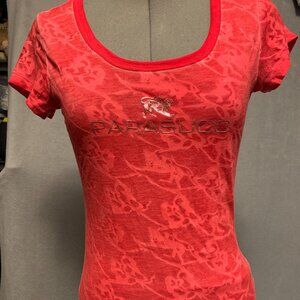 Parasuco Brand - Coral See-Through Shirt with Logo Print - Size M